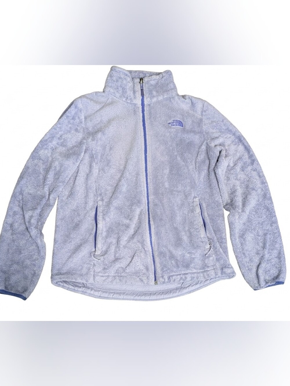 The North Face Osito Fleece Jacket Womens Large Purple Lavender Full Zip Fuzzy